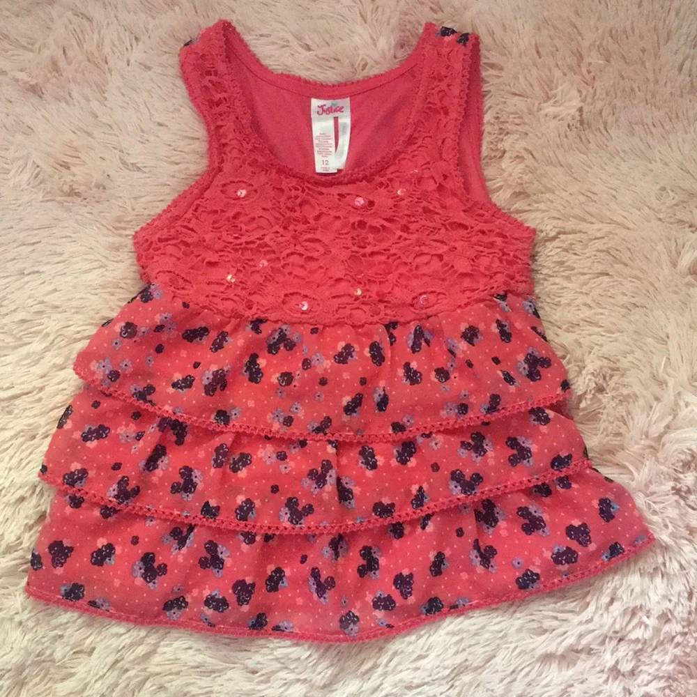 Justice Girl’s Tiered Skort and Sleeveless Babydoll Summertime Top Outfit